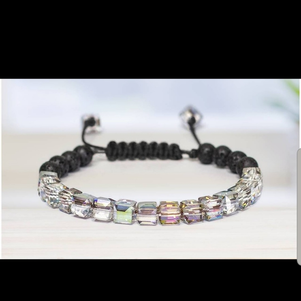 Lava stone glass diffuser bracelet